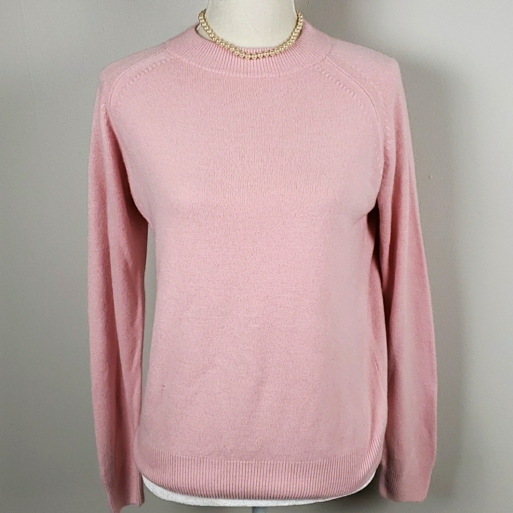Studio Works Soft Pink Crew Neck Sweater Sm EUC